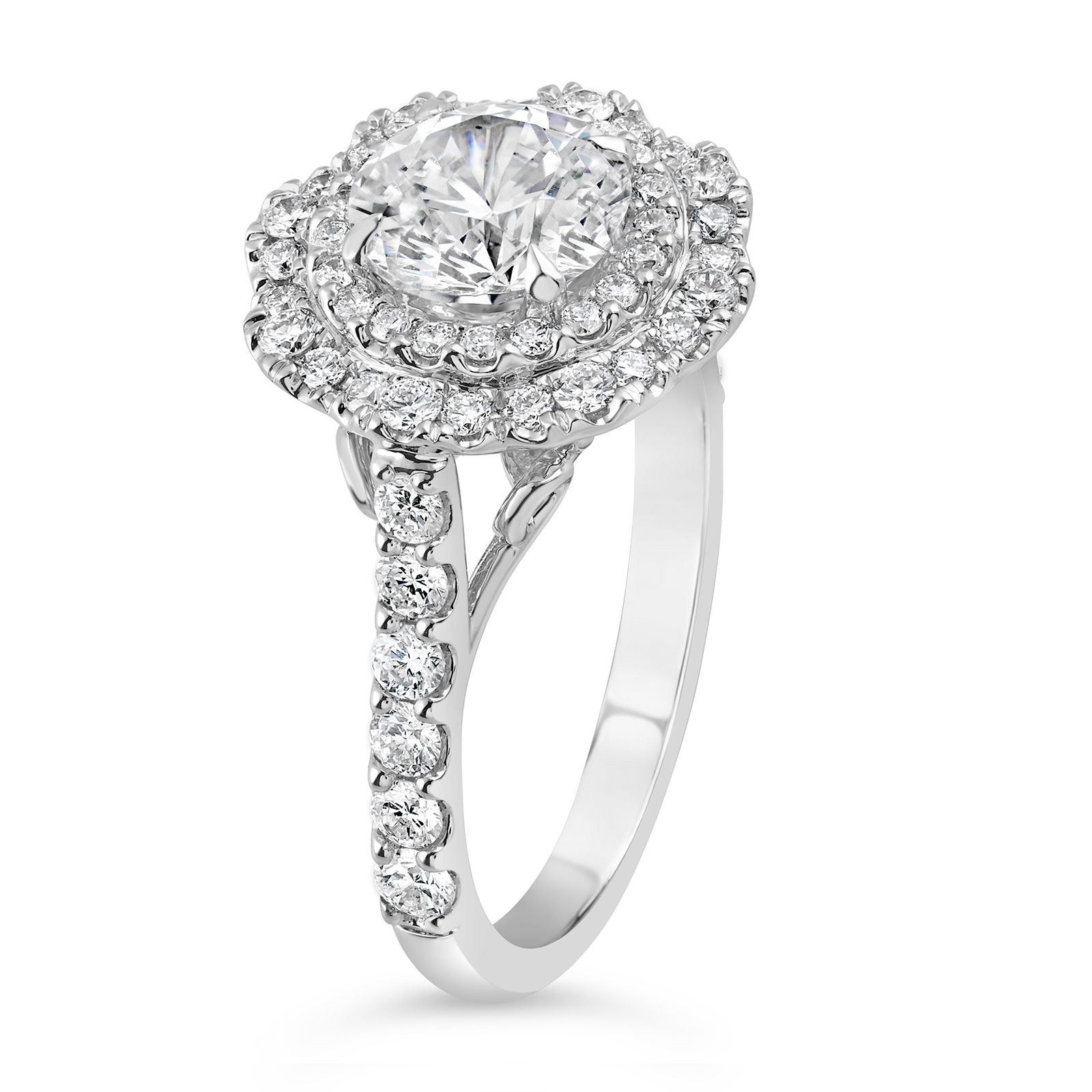 Natalie Diamond Engagement Ring -14K White Gold, Double Halo, 2.25 Carat, –  Best Brilliance