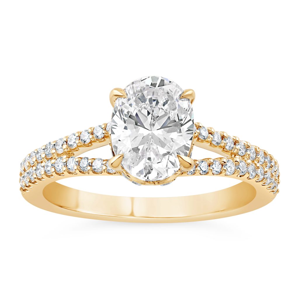 Oval Cut Solitaire Band Engagement Ring