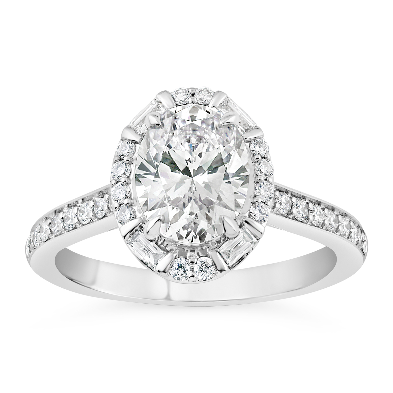14K Oval Lab Grown Diamond Oval Halo Engagement Ring