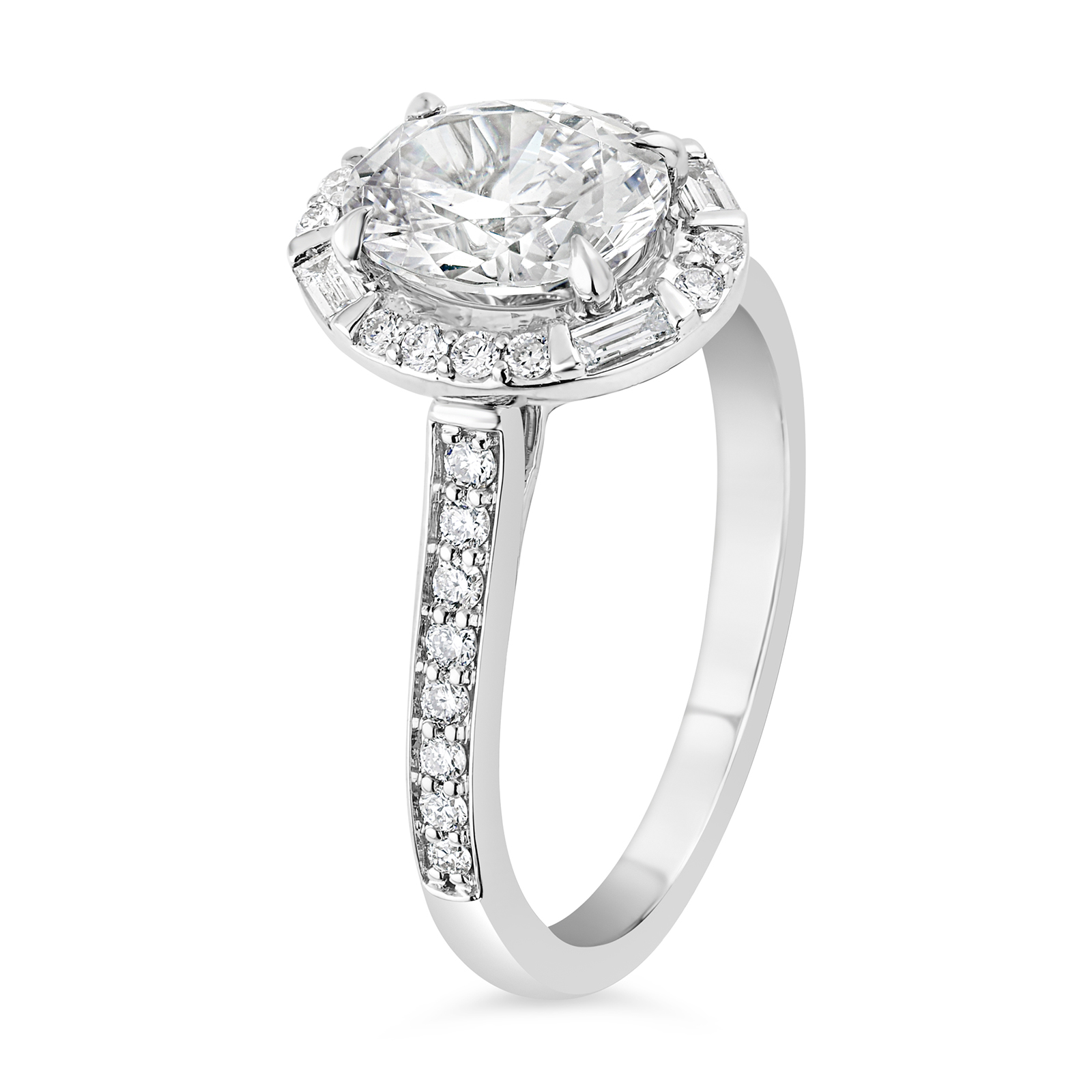14K Oval Lab Grown Diamond Oval Halo Engagement Ring - Image 5
