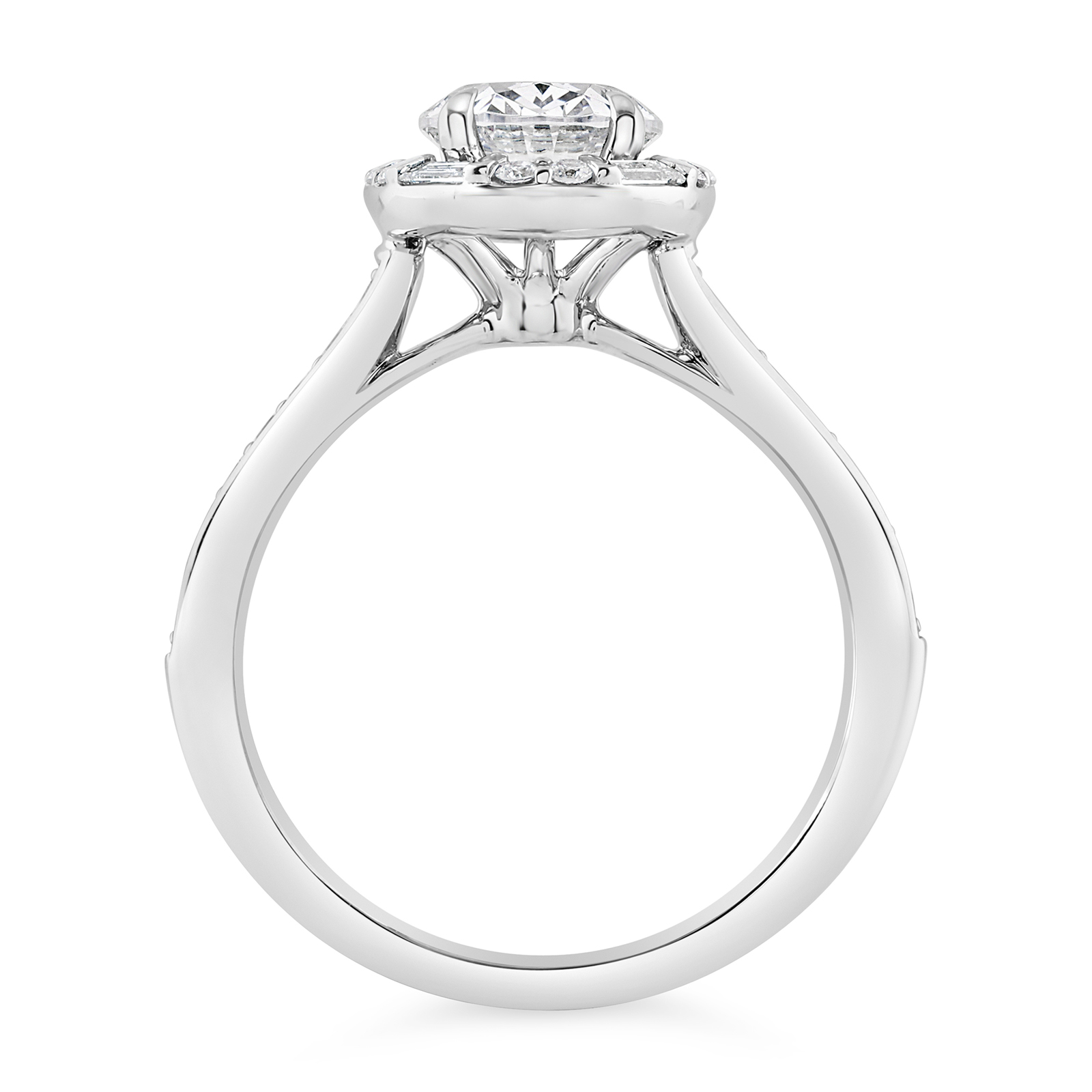 14K Oval Lab Grown Diamond Oval Halo Engagement Ring - Image 2