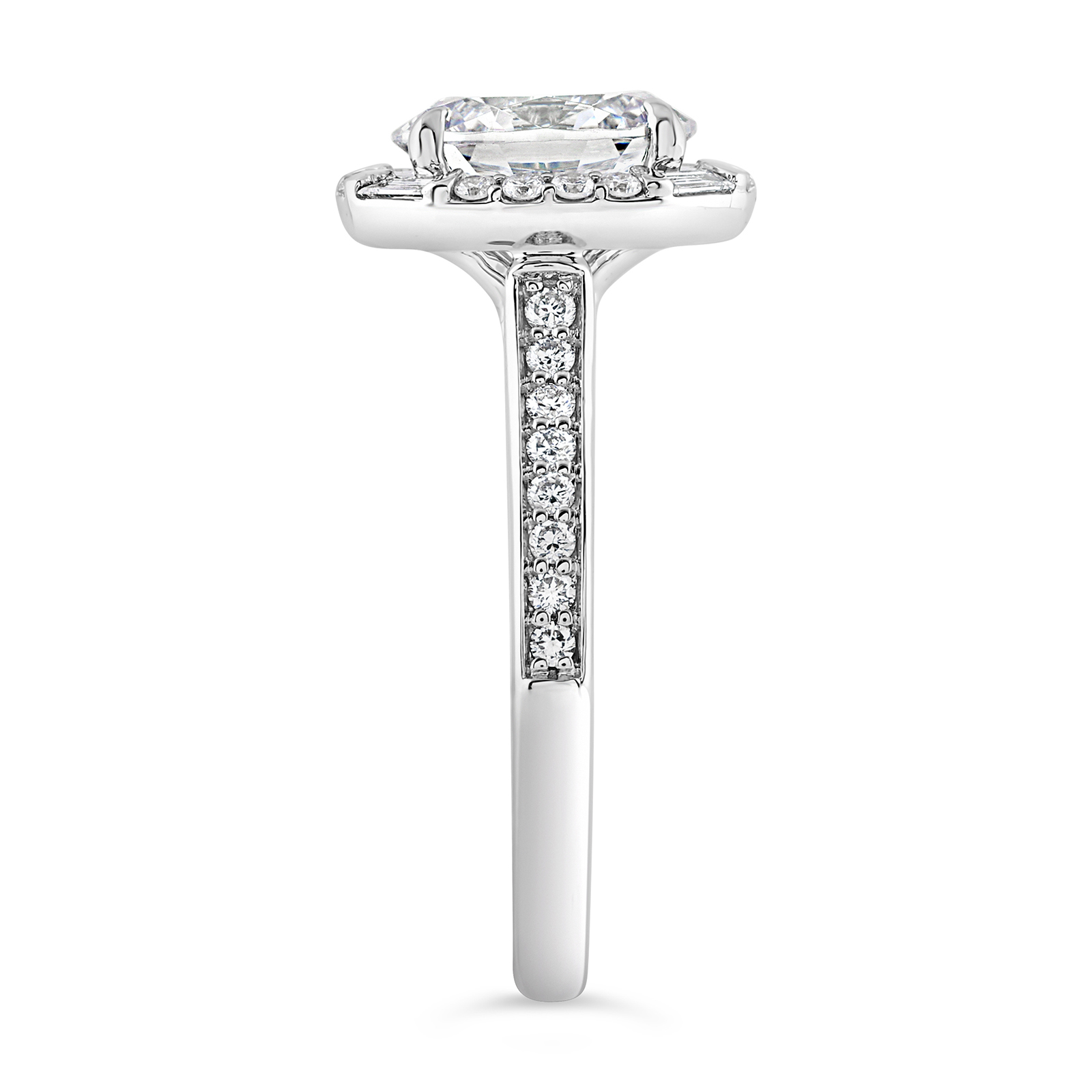 14K Oval Lab Grown Diamond Oval Halo Engagement Ring - Image 3