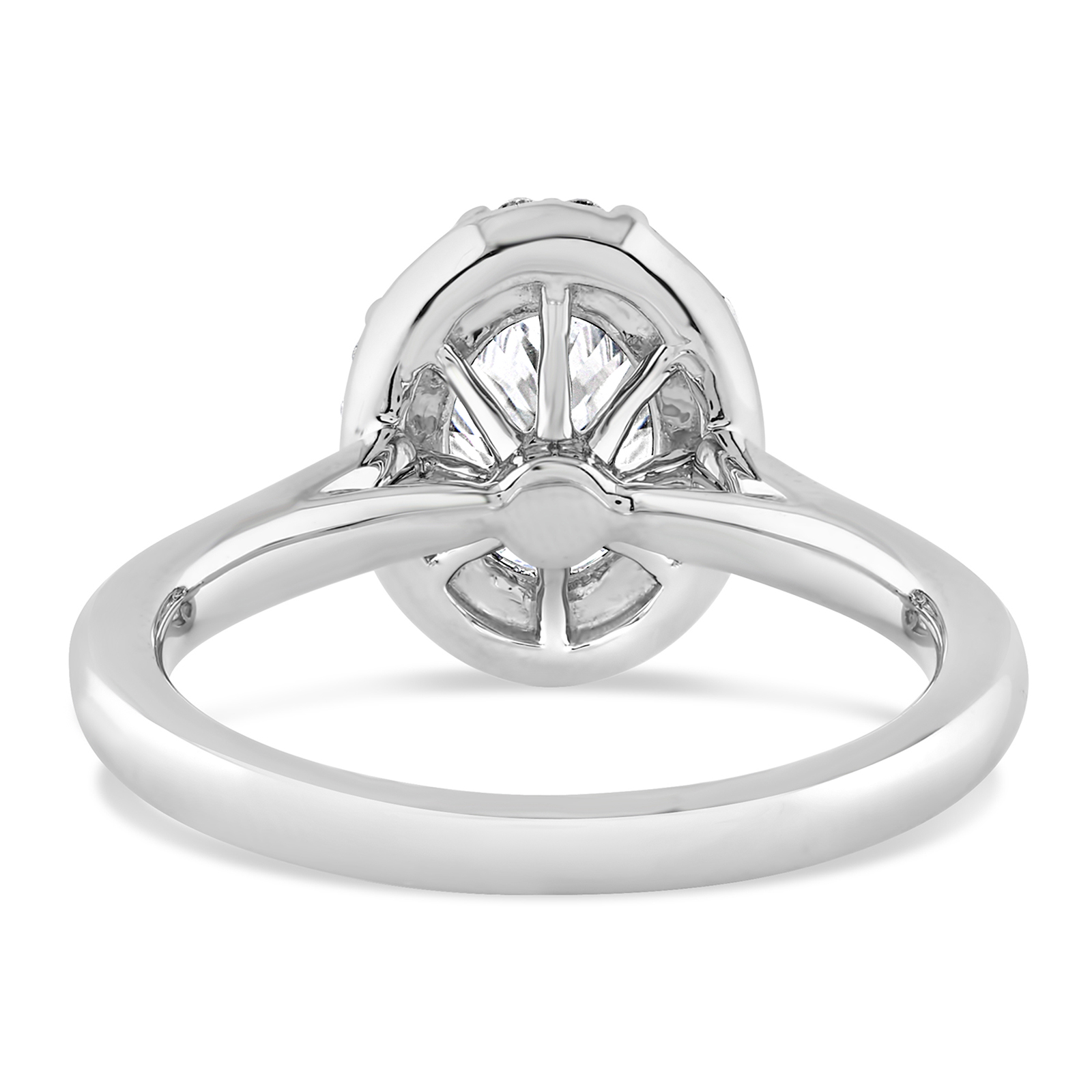14K Oval Lab Grown Diamond Oval Halo Engagement Ring - Image 4