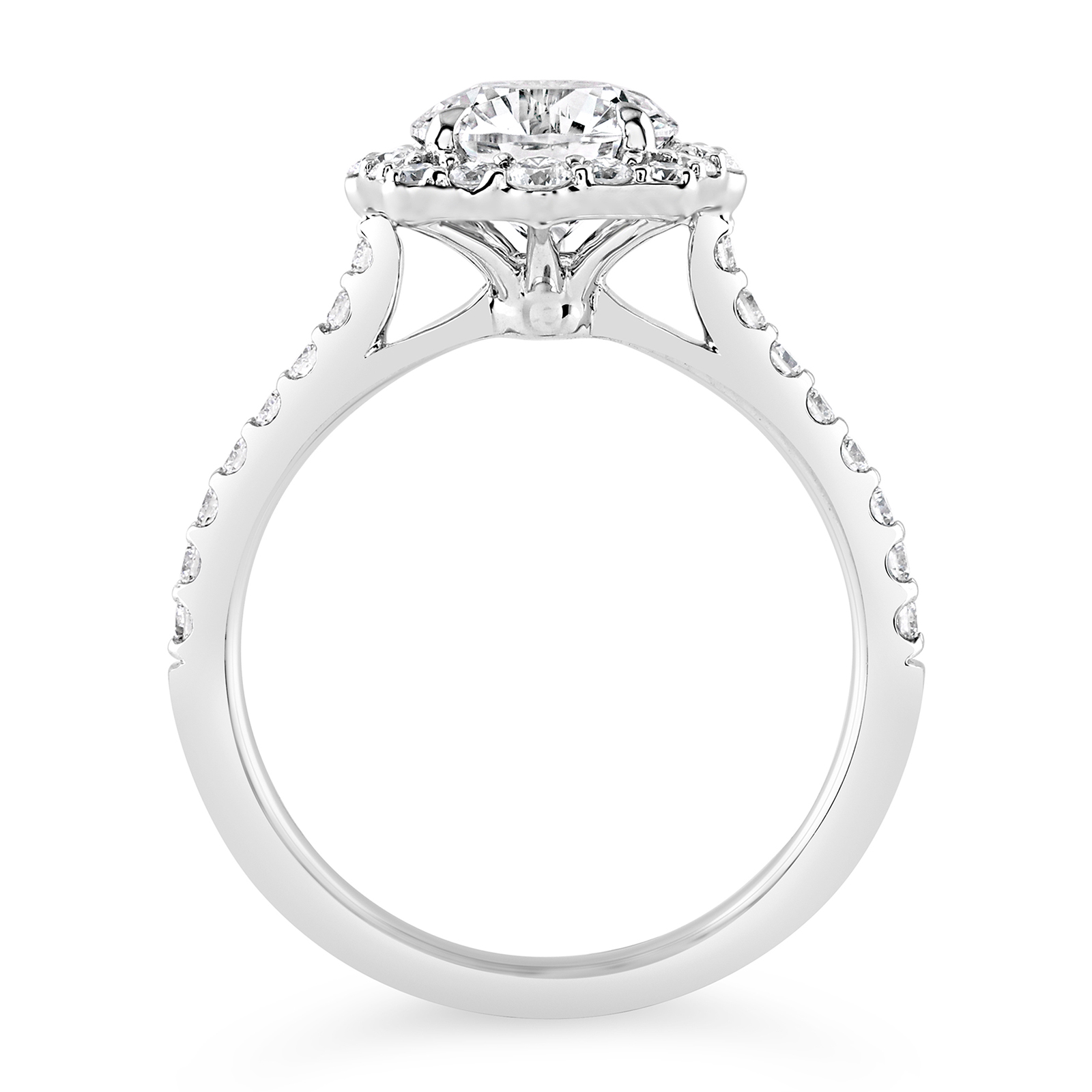 14K Round Lab Grown Diamond Octagon Halo Engagement Ring - Image 2
