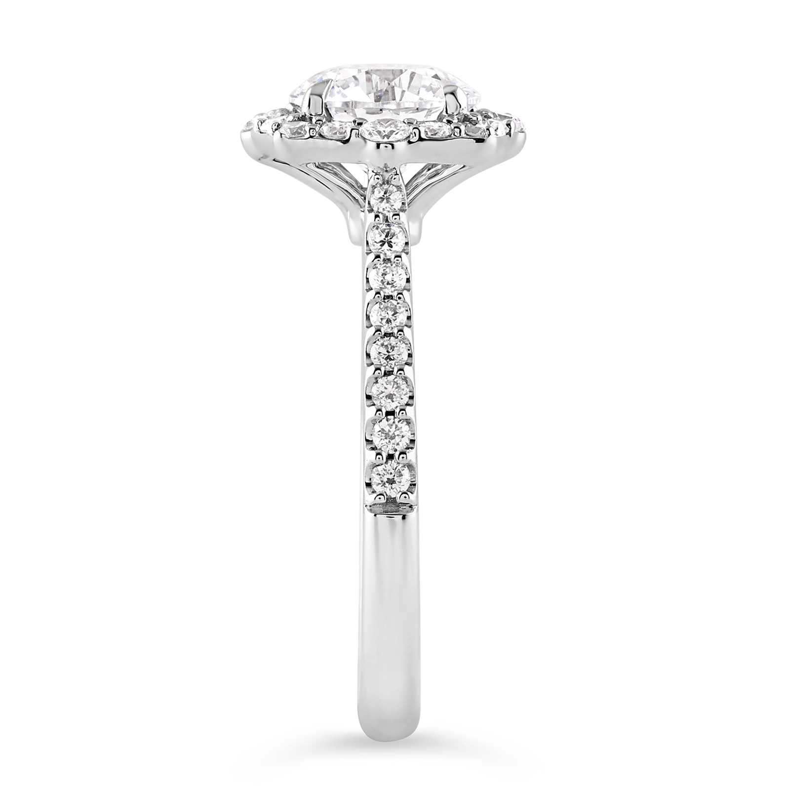 14K Round Lab Grown Diamond Octagon Halo Engagement Ring - Image 3