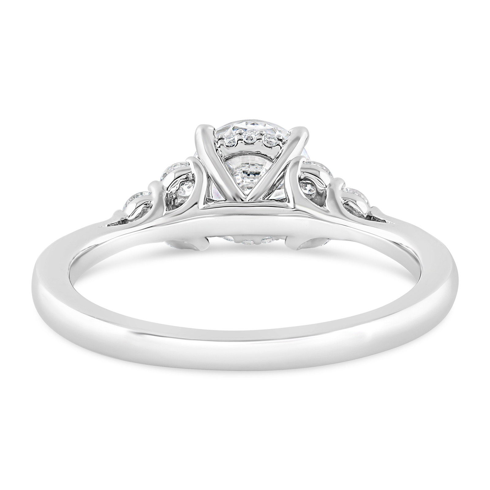 14K Round Lab Grown Diamond Accent Stone Engagement Ring - Image 4