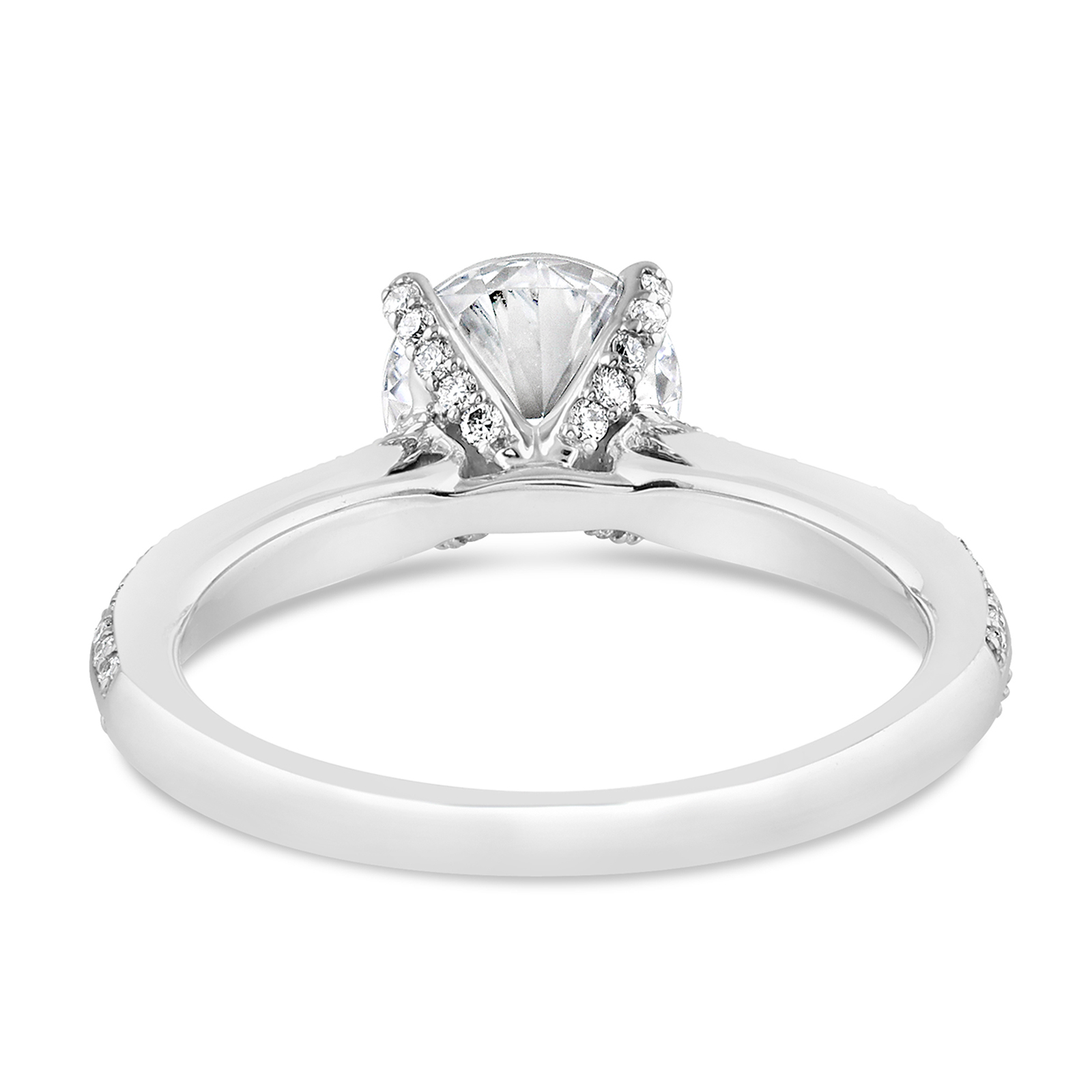 14K Round Lab Grown Diamond Knife Edge Engagement Ring - Image 5