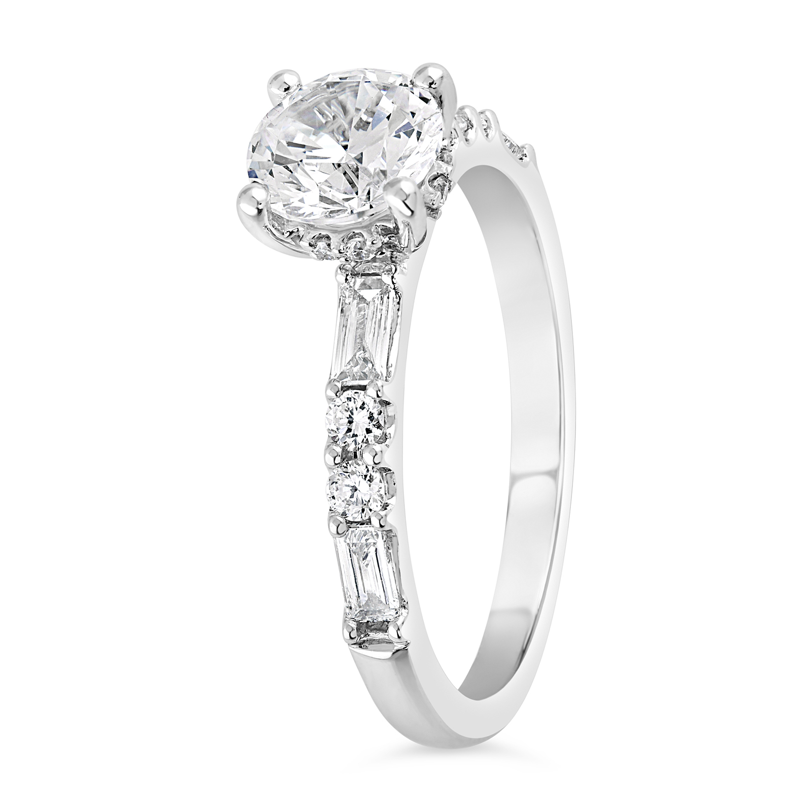 14K Hidden Halo Round Diamond Engagement Ring - Image 5