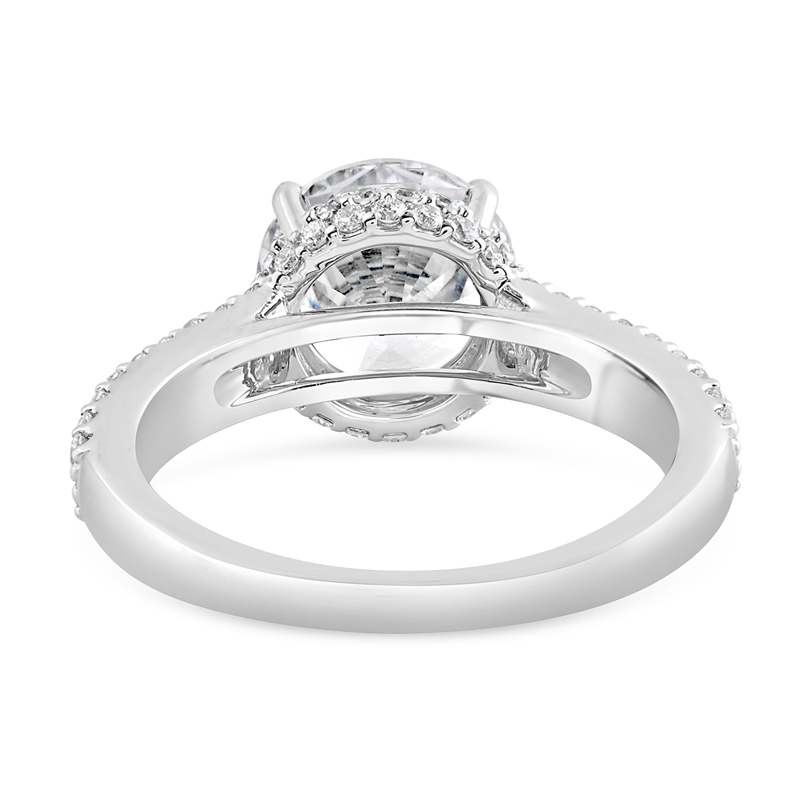 14K Split Shank Round Diamond Hidden Halo Engagement Ring - Image 4