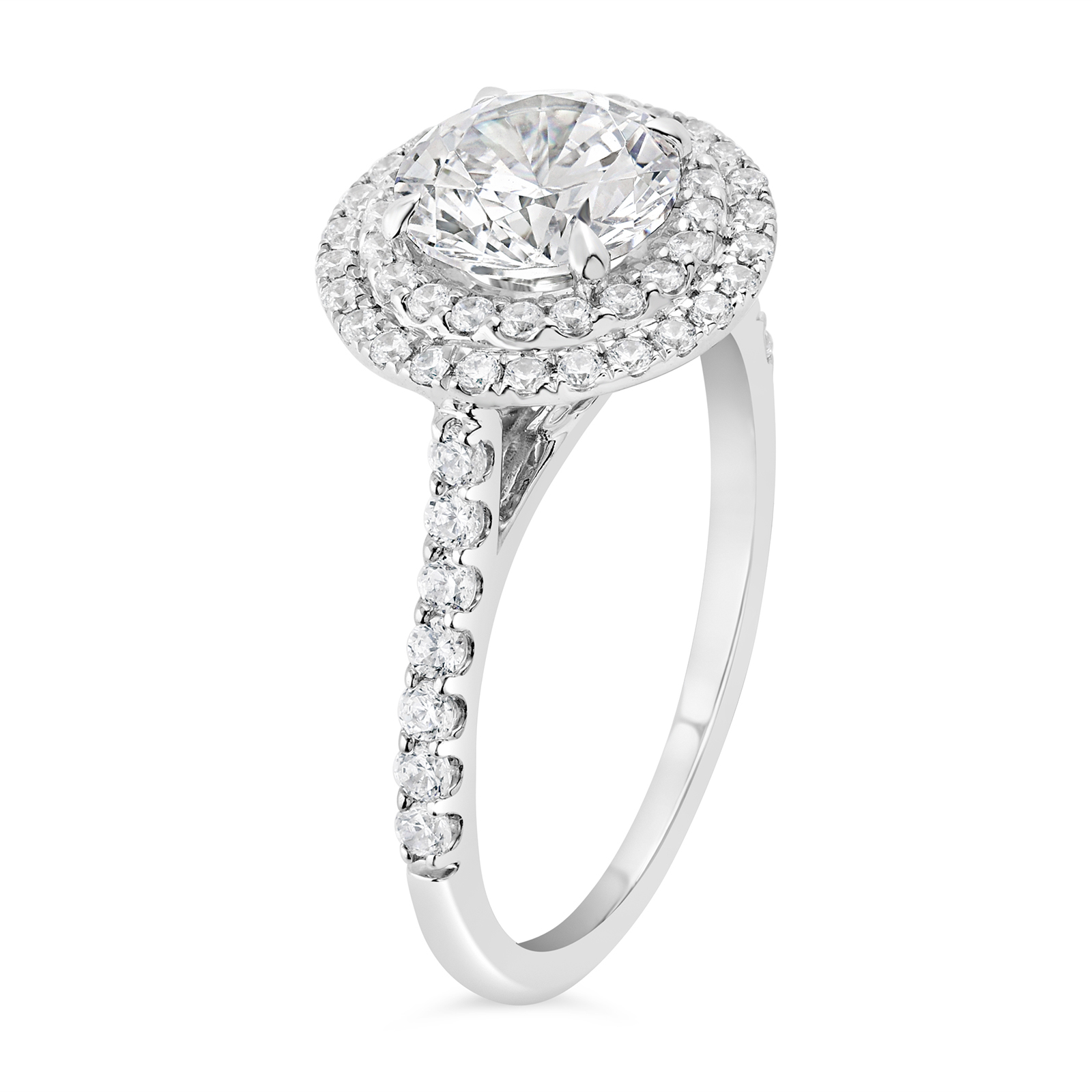 14K Round Lab Grown Diamond Double Round Halo Engagement Ring - Image 5