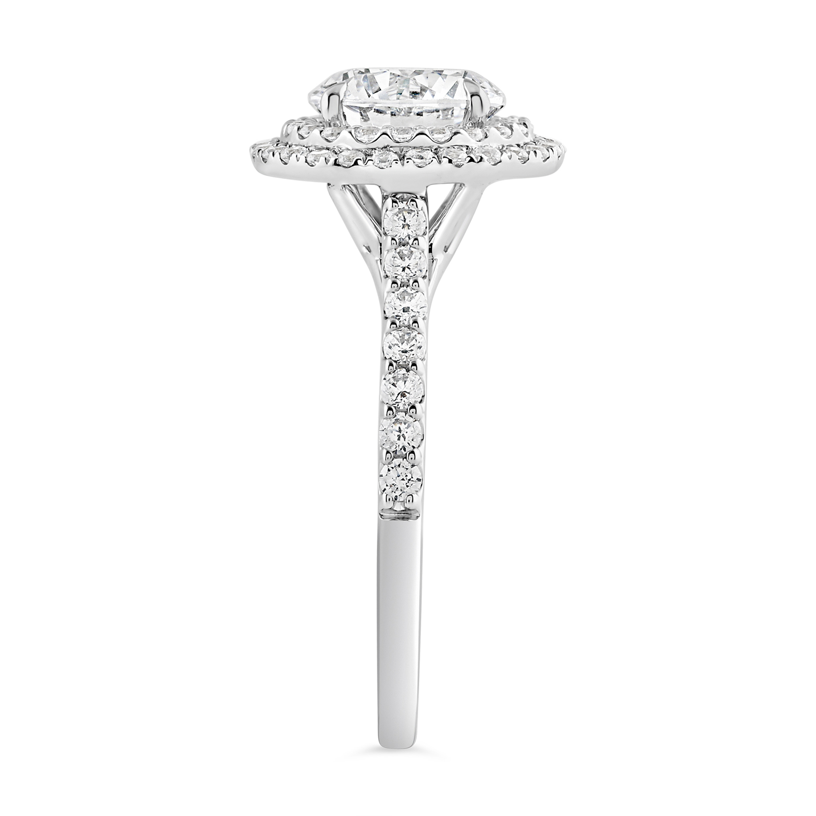 14K Round Lab Grown Diamond Double Round Halo Engagement Ring - Image 3