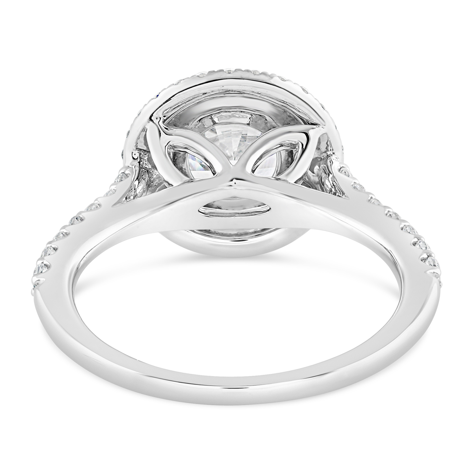 14K Round Lab Grown Diamond Double Round Halo Engagement Ring - Image 4