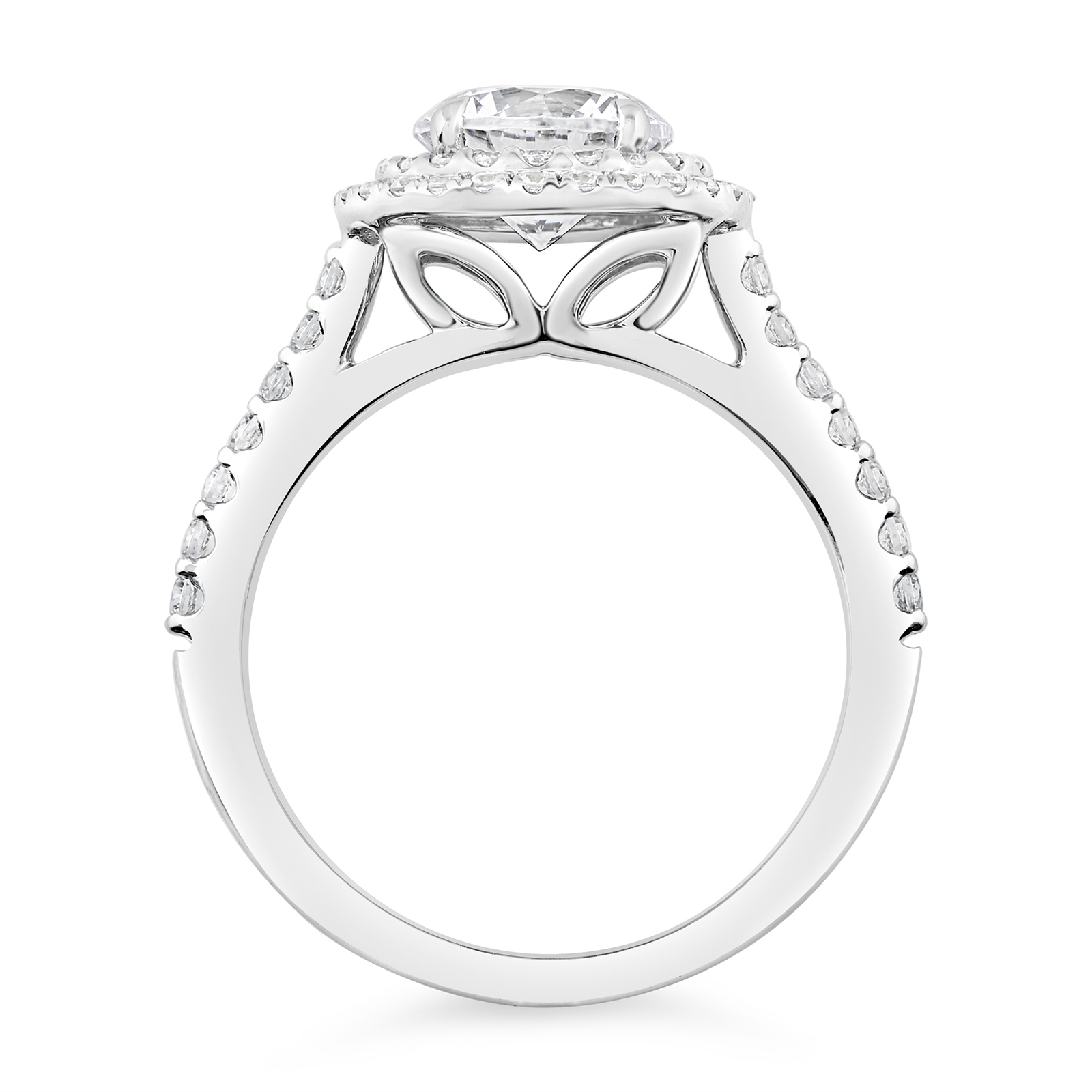 14K Round Lab Grown Diamond Double Round Halo Engagement Ring - Image 2