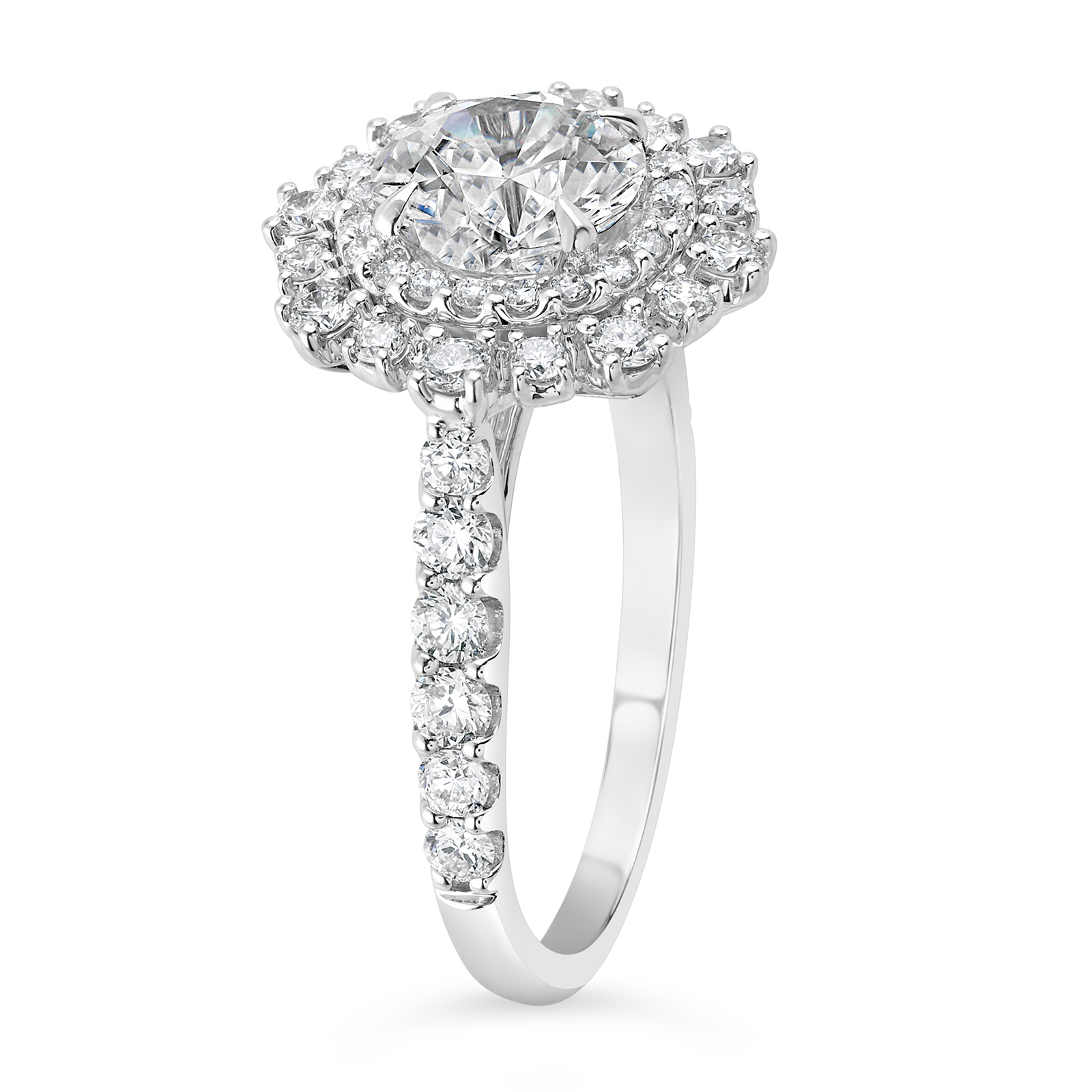 14K Round Lab Grown Diamond Burst Halo Engagement Ring - Image 5