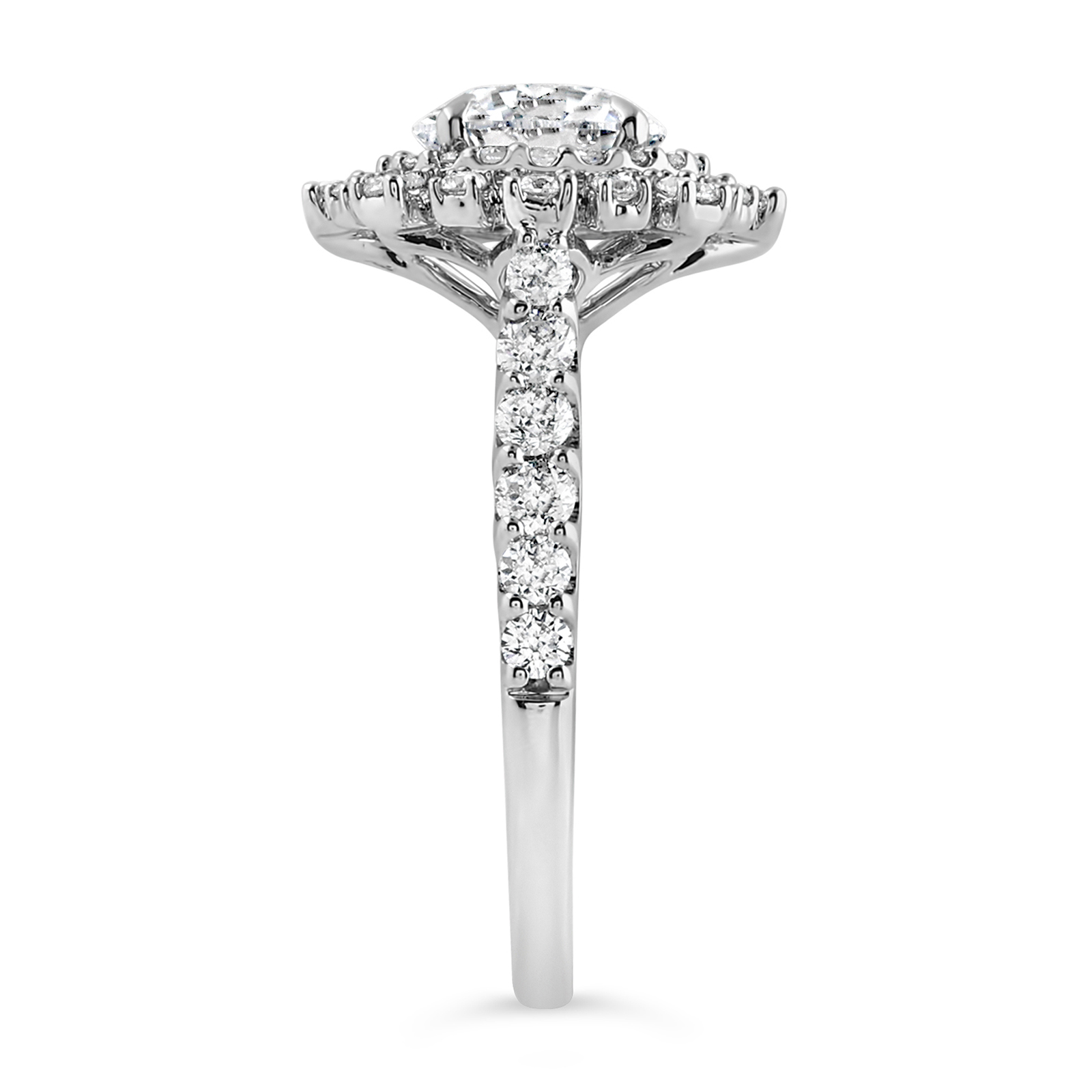14K Round Lab Grown Diamond Burst Halo Engagement Ring - Image 3