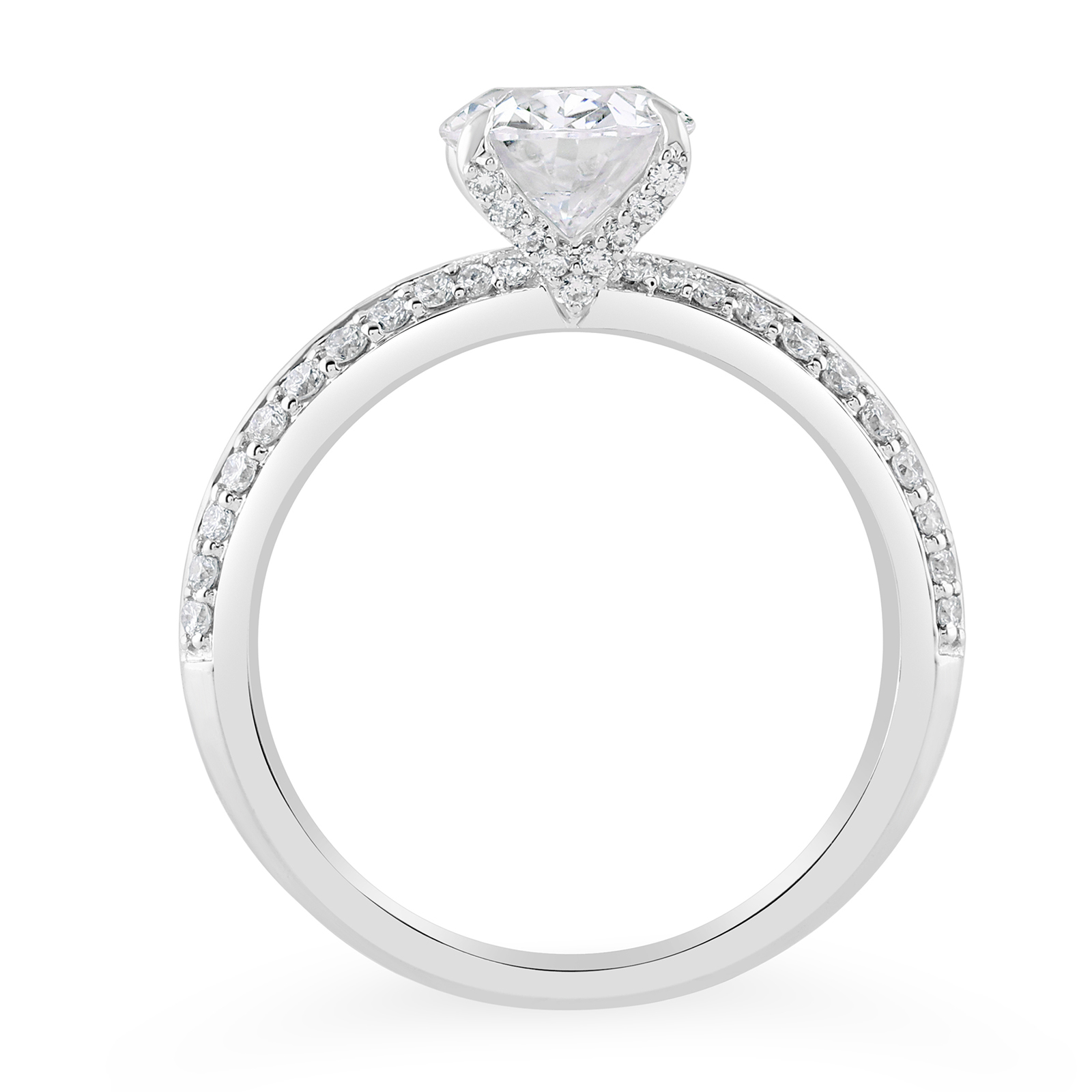 14K Knife Edge Oval Diamond Engagement Ring - Image 2