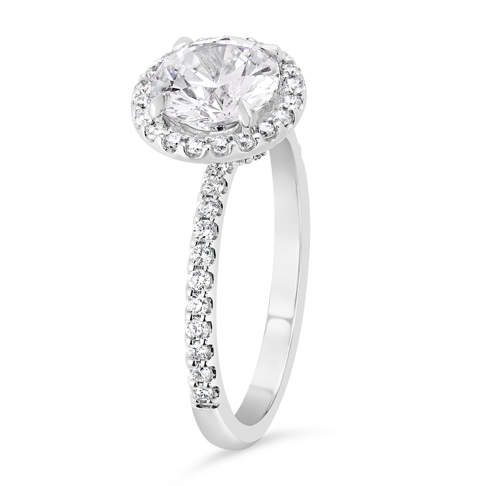 14K Round Lab Grown Diamond Halo Engagement Ring - Image 5