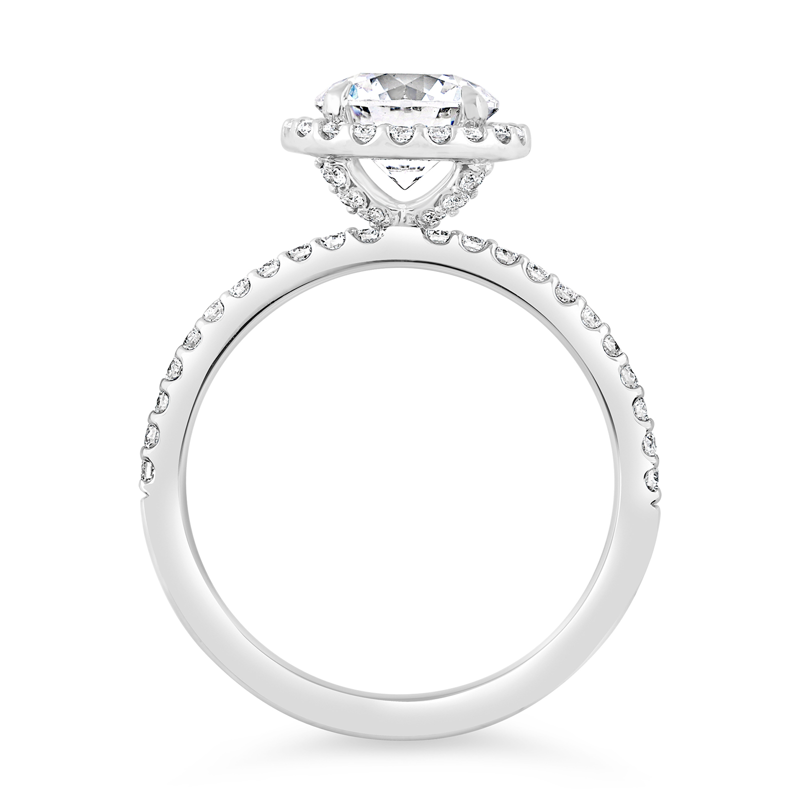 14K Round Lab Grown Diamond Halo Engagement Ring - Image 2