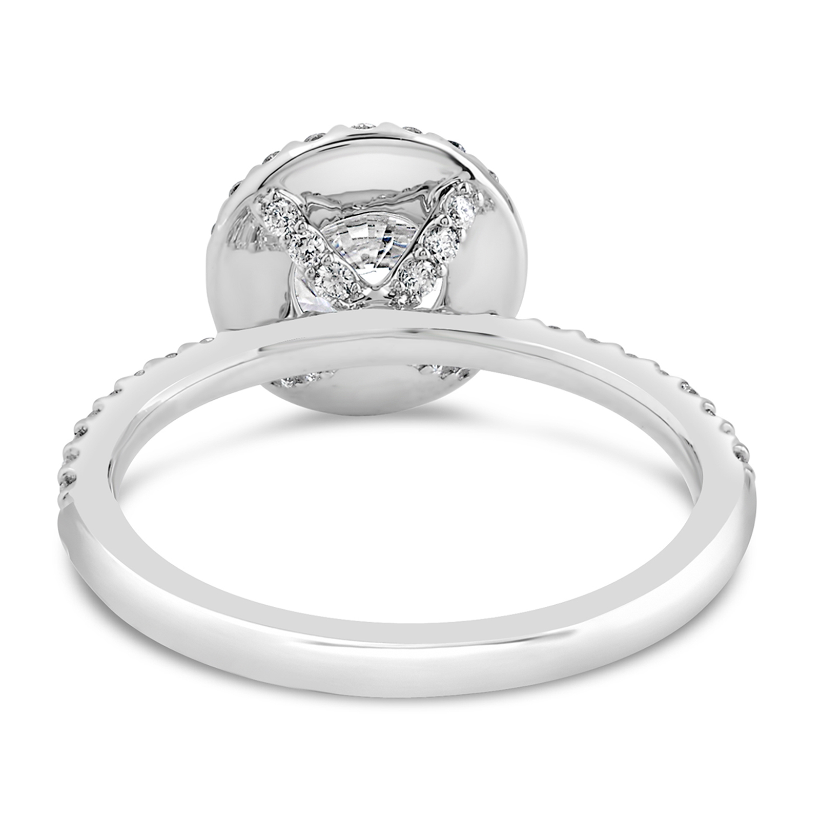 14K Round Lab Grown Diamond Halo Engagement Ring - Image 4
