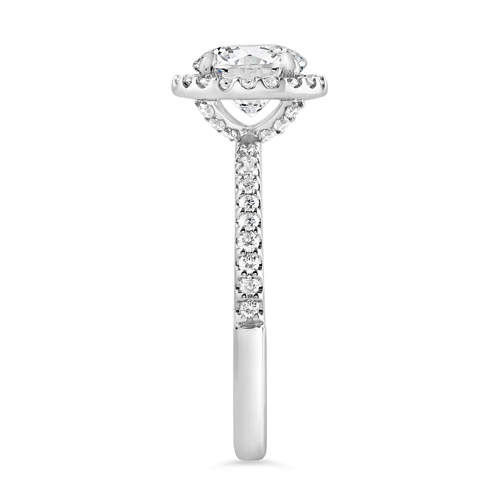 14K Round Lab Grown Diamond Halo Engagement Ring - Image 3