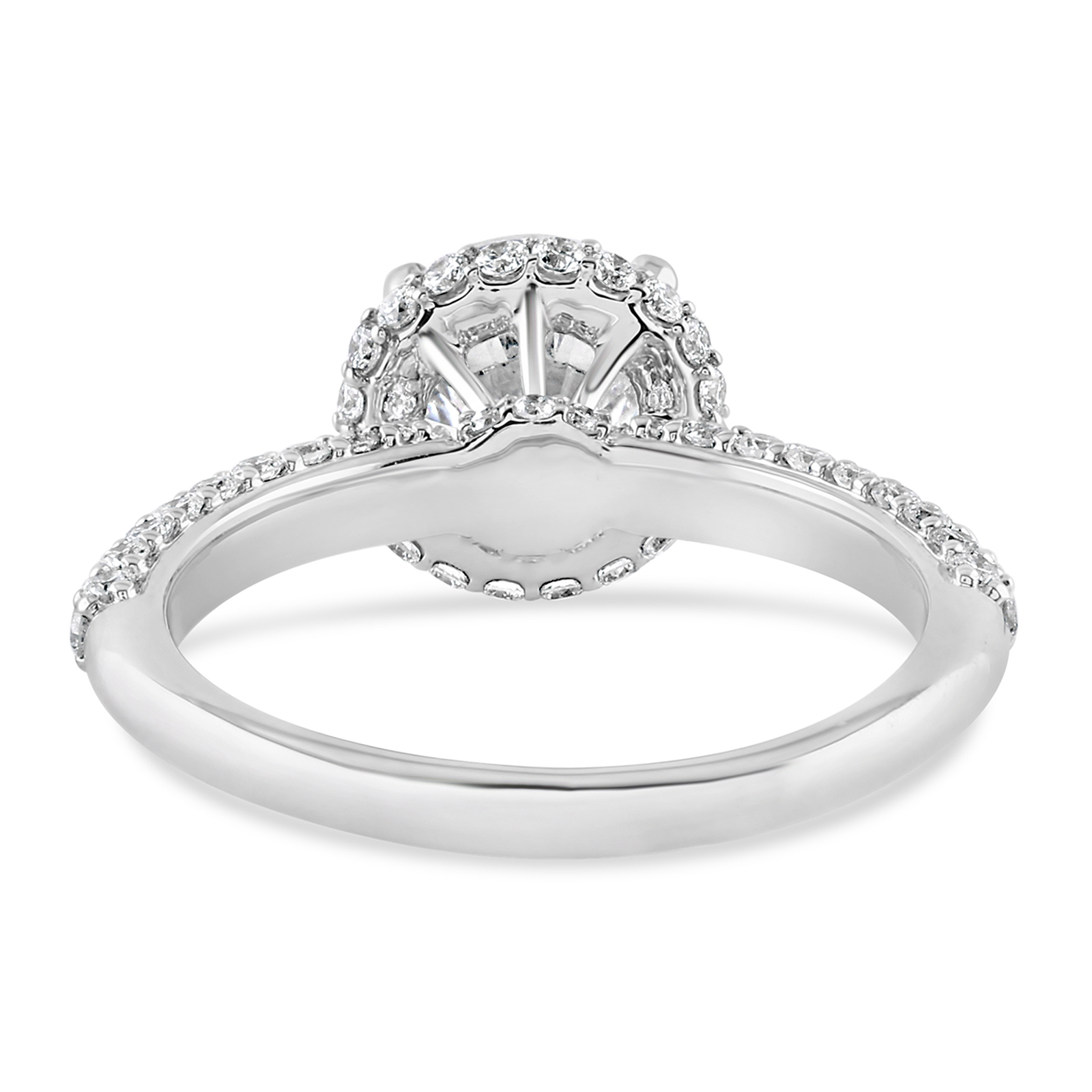 14K Round Lab Grown Diamond Hidden Halo Engagement Ring - Image 4