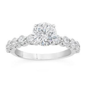 14K Round Diamond Engagement Ring