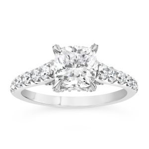 14K Cushion Diamond Engagement Ring