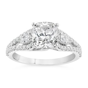 14K Cushion Diamond Engagement Ring