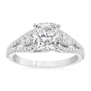 14K Cushion Lab Grown Diamond Engagement Ring
