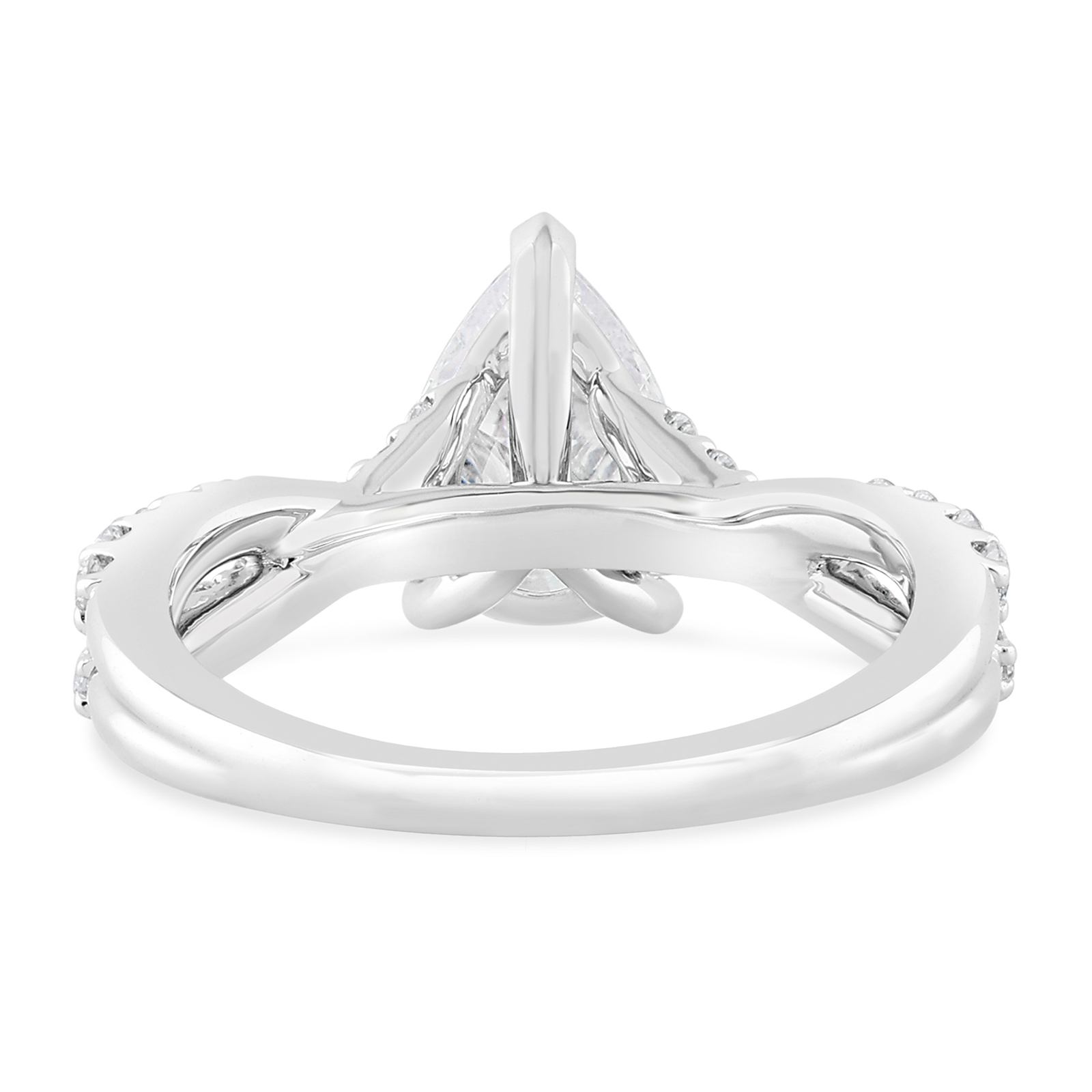 14K Twist Shank Pear Lab Grown Diamond Engagement Ring - Image 4