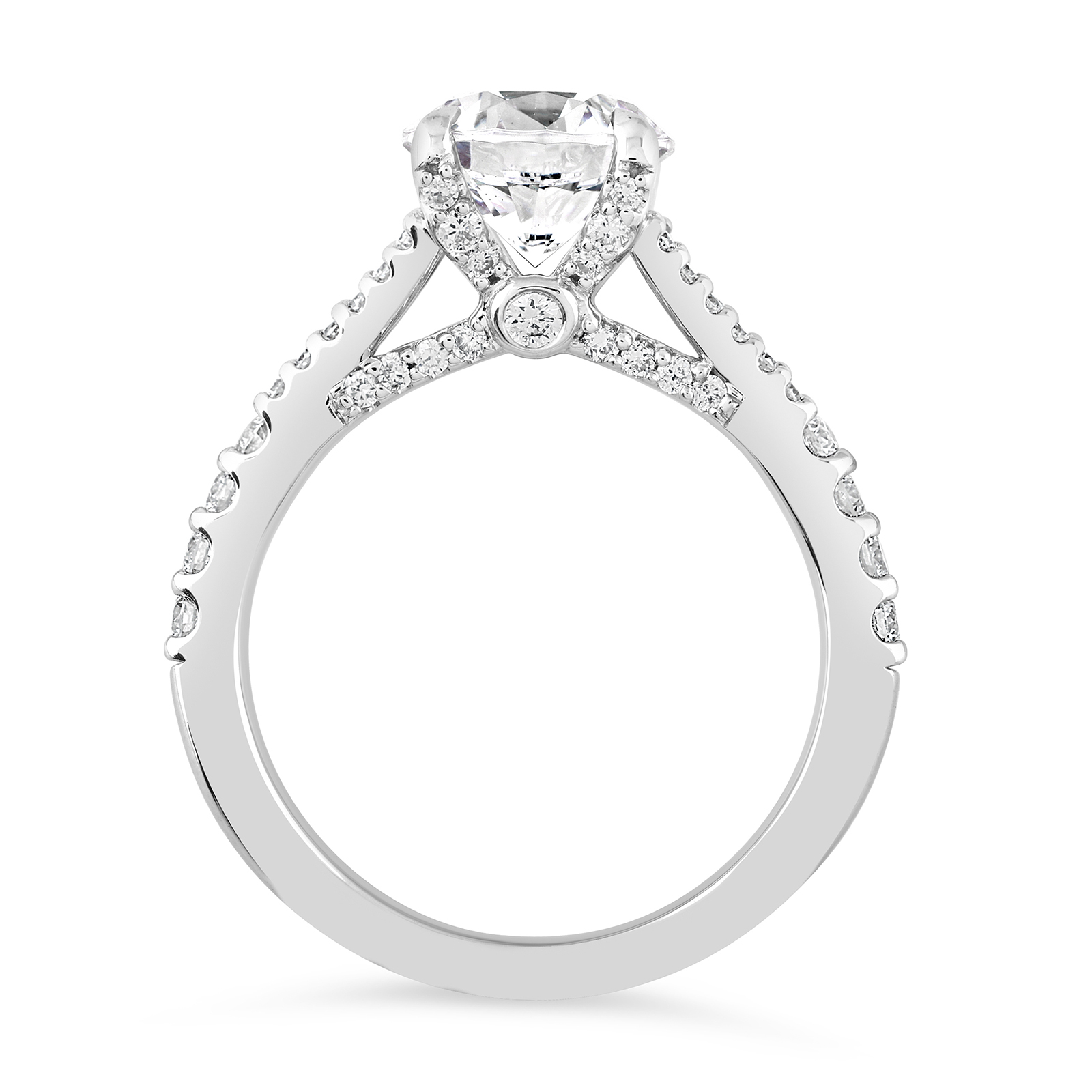 14K Split Shank Round Lab Grown Diamond Engagement Ring - Image 2