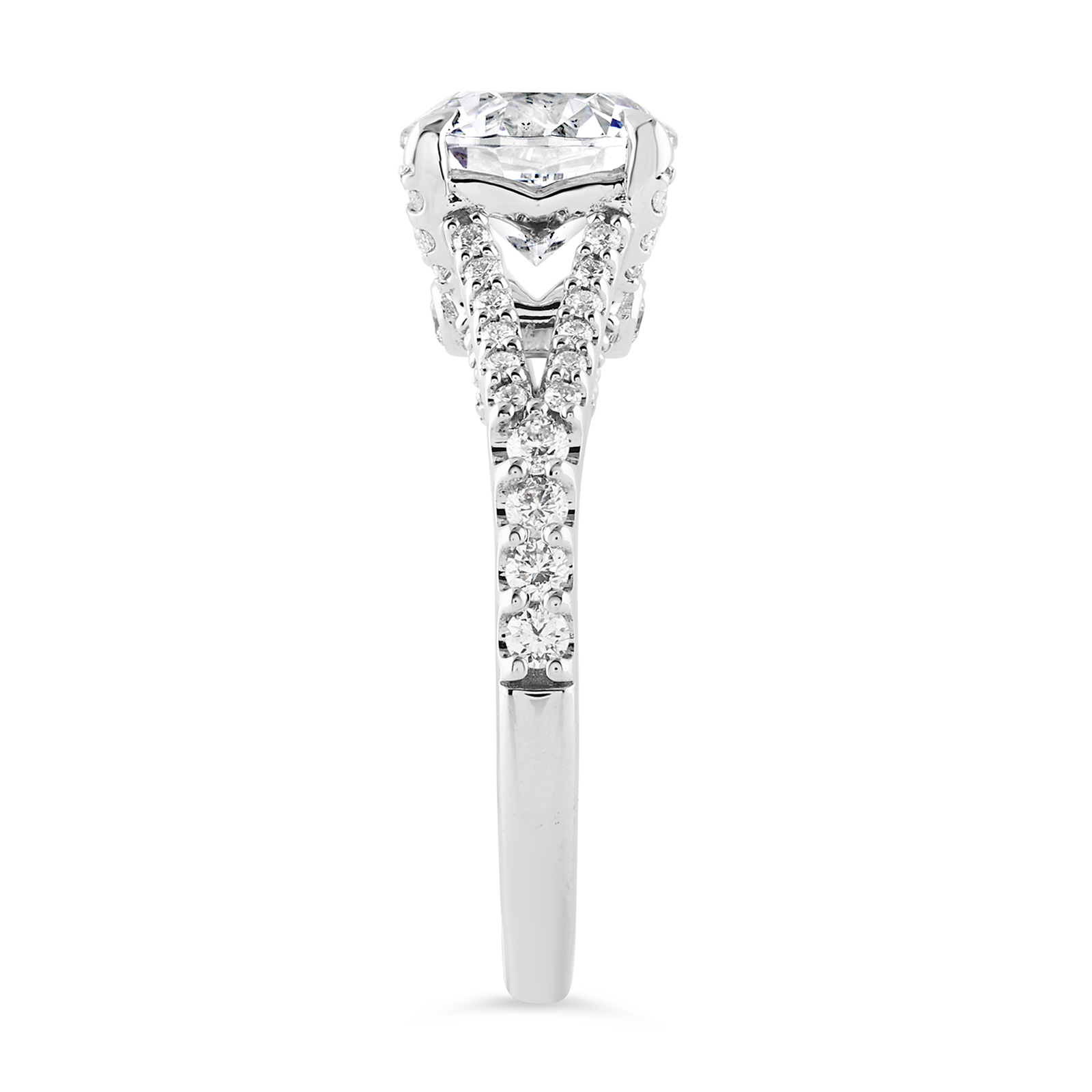 14K Split Shank Round Lab Grown Diamond Engagement Ring - Image 3