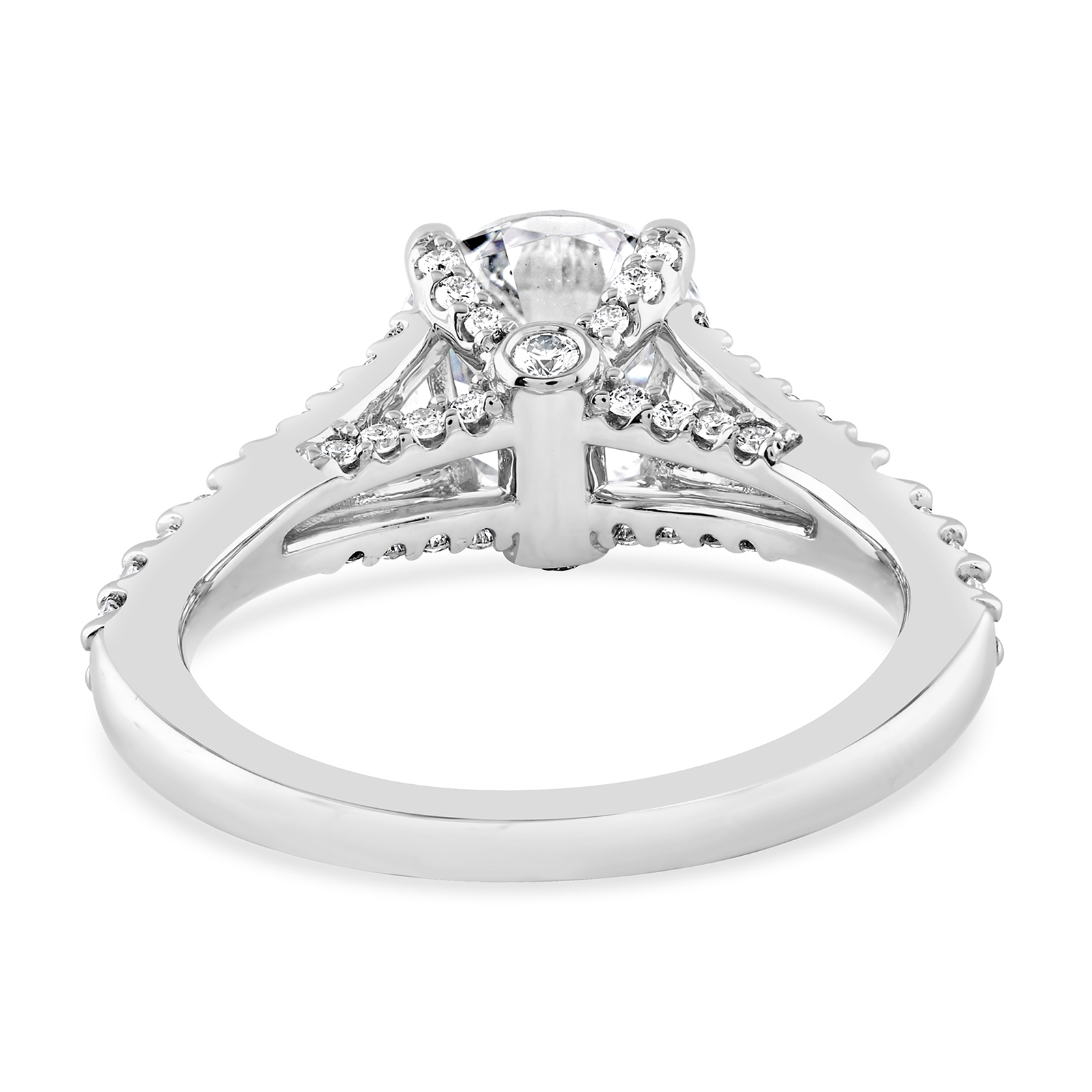 14K Split Shank Round Lab Grown Diamond Engagement Ring - Image 4