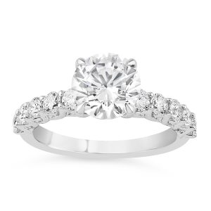 14K Round Diamond Engagement Ring