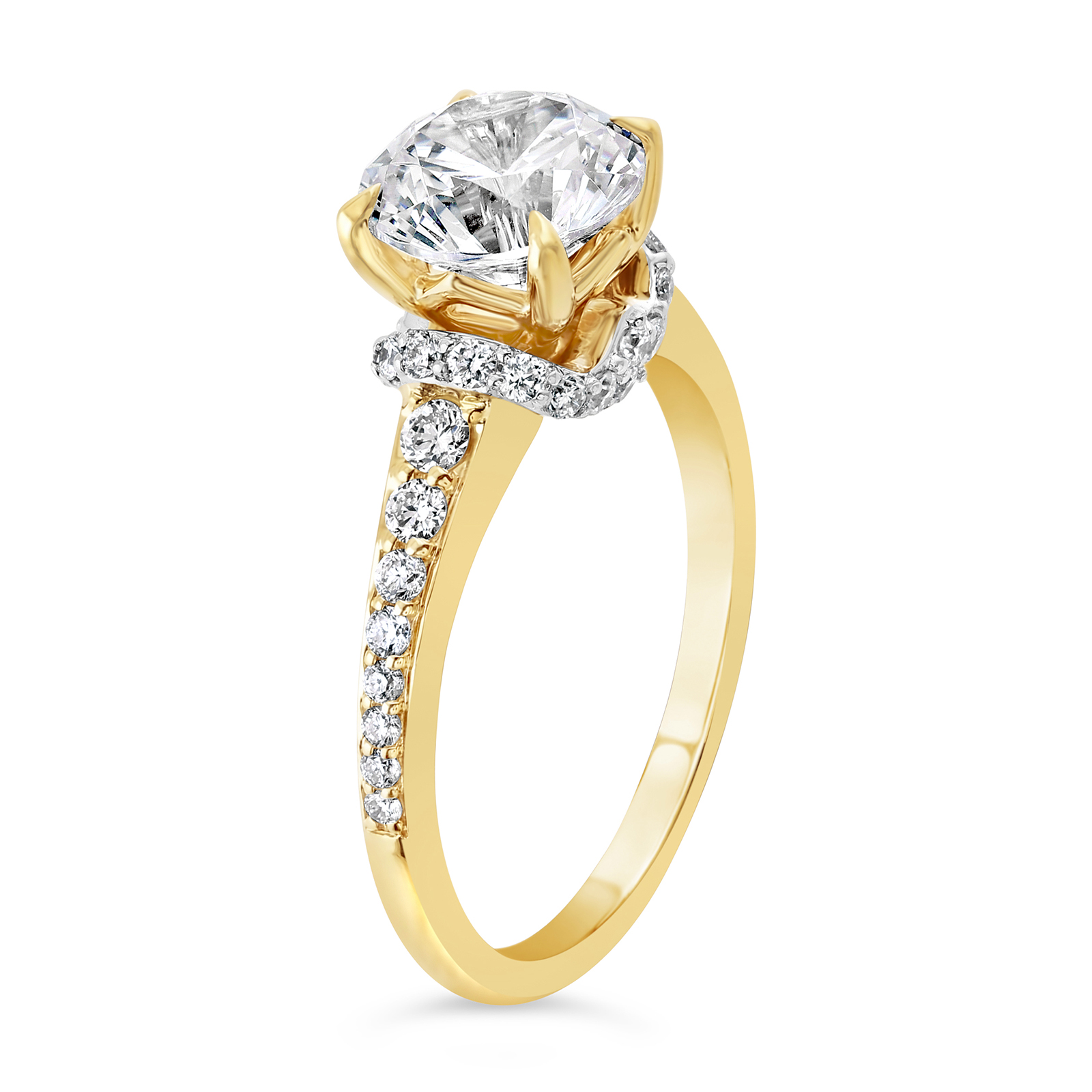 14KTwo-Tone Gold Round Lab Grown Diamond Engagement Ring - Image 5