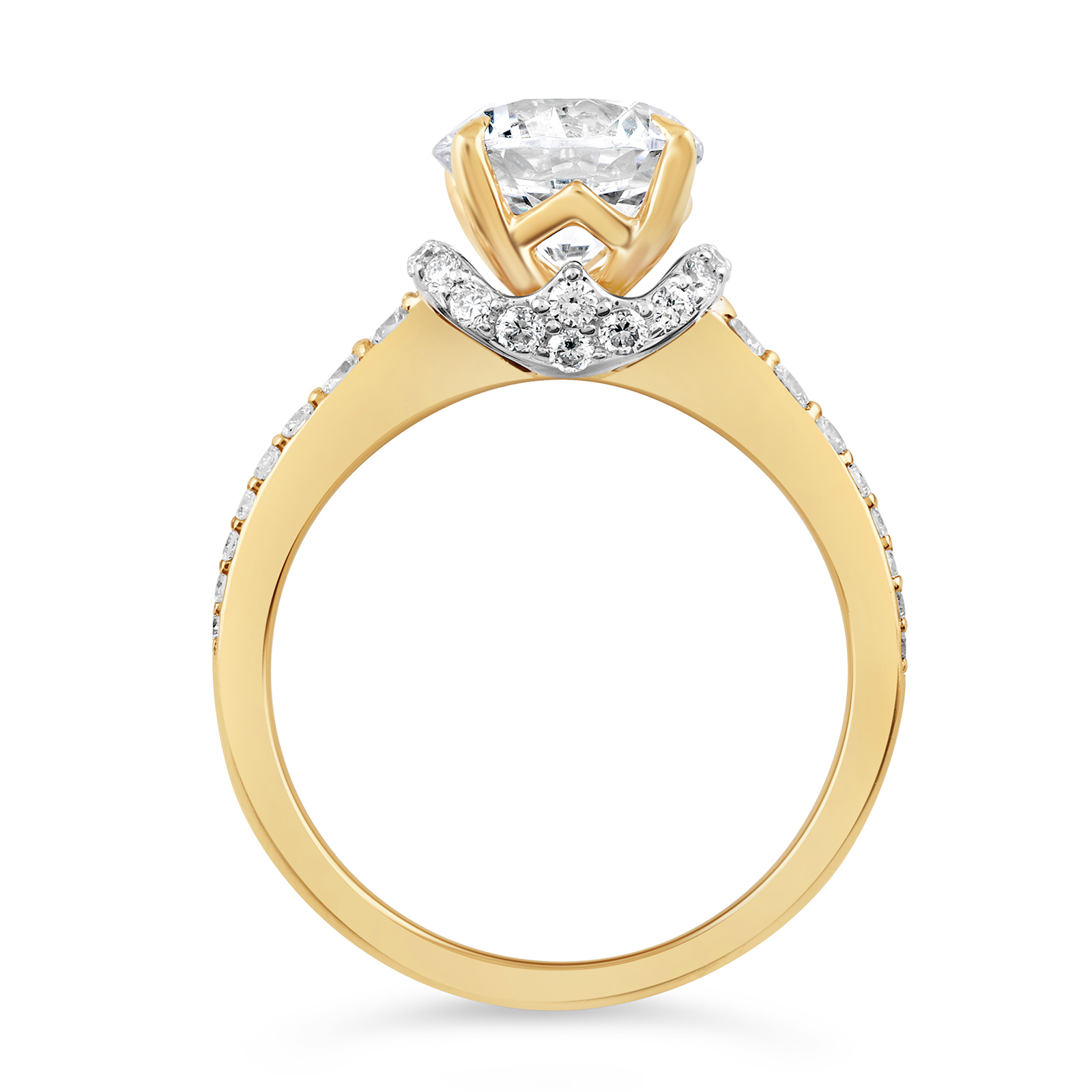 14KTwo-Tone Gold Round Lab Grown Diamond Engagement Ring - Image 2