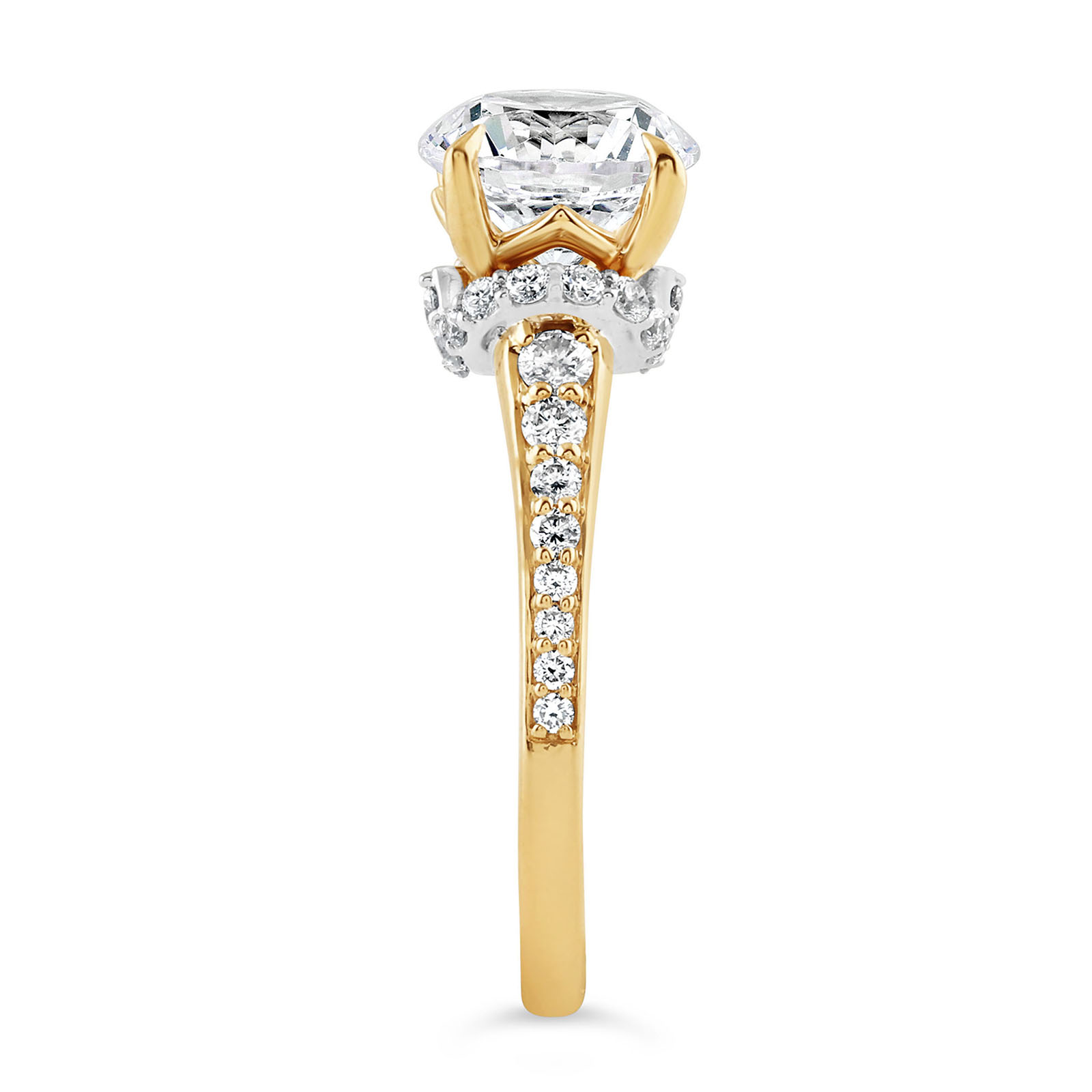 14KTwo-Tone Gold Round Lab Grown Diamond Engagement Ring - Image 3