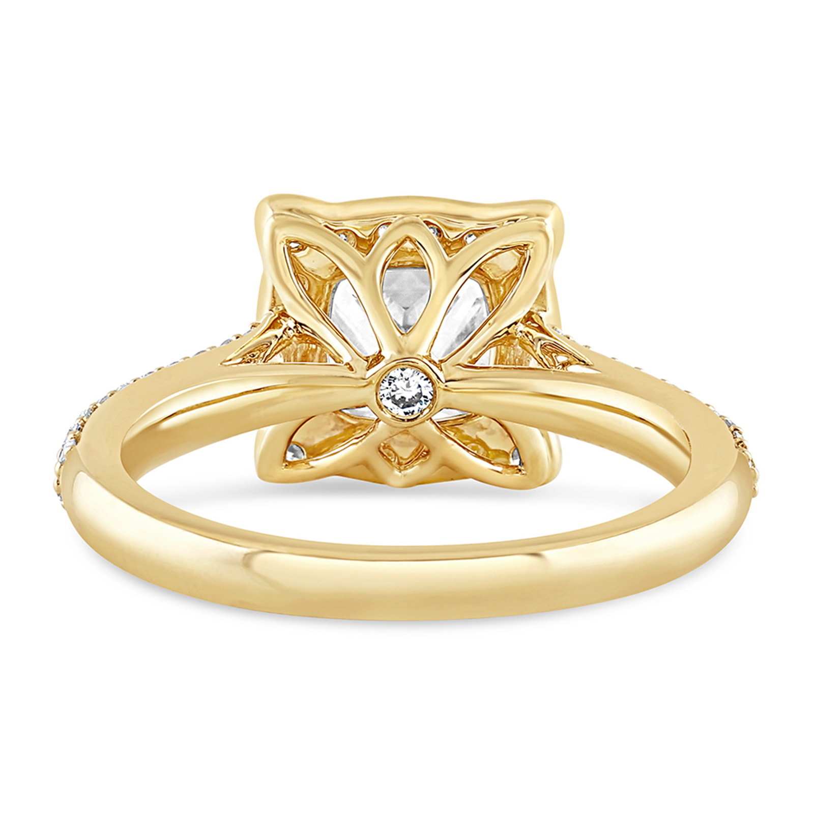 14K Cushion Diamond Halo Engagement Ring - Image 4