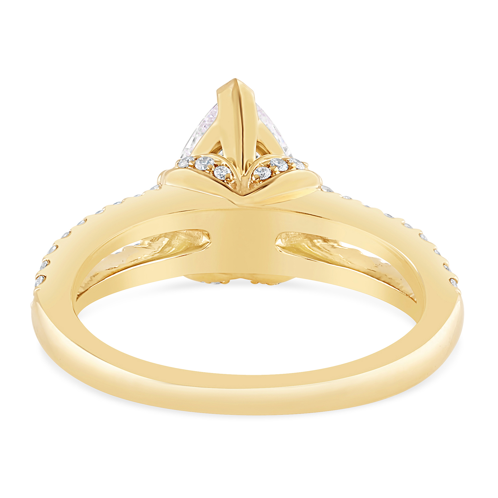 14K Split Shank Pear Lab Grown Diamond Engagement Ring - Image 4
