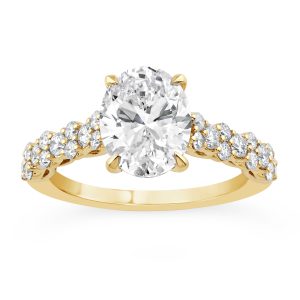 14K Oval Diamond Engagement Ring