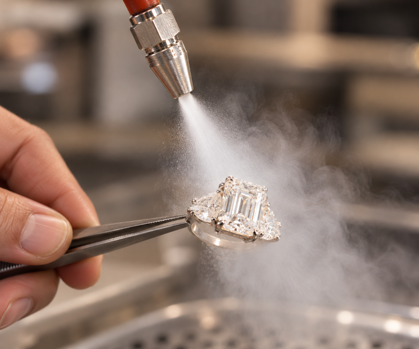 Emerald-Cut Ring Steam Cleaning