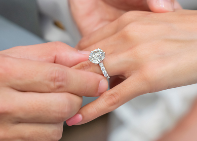 Diamond Ring of Finger